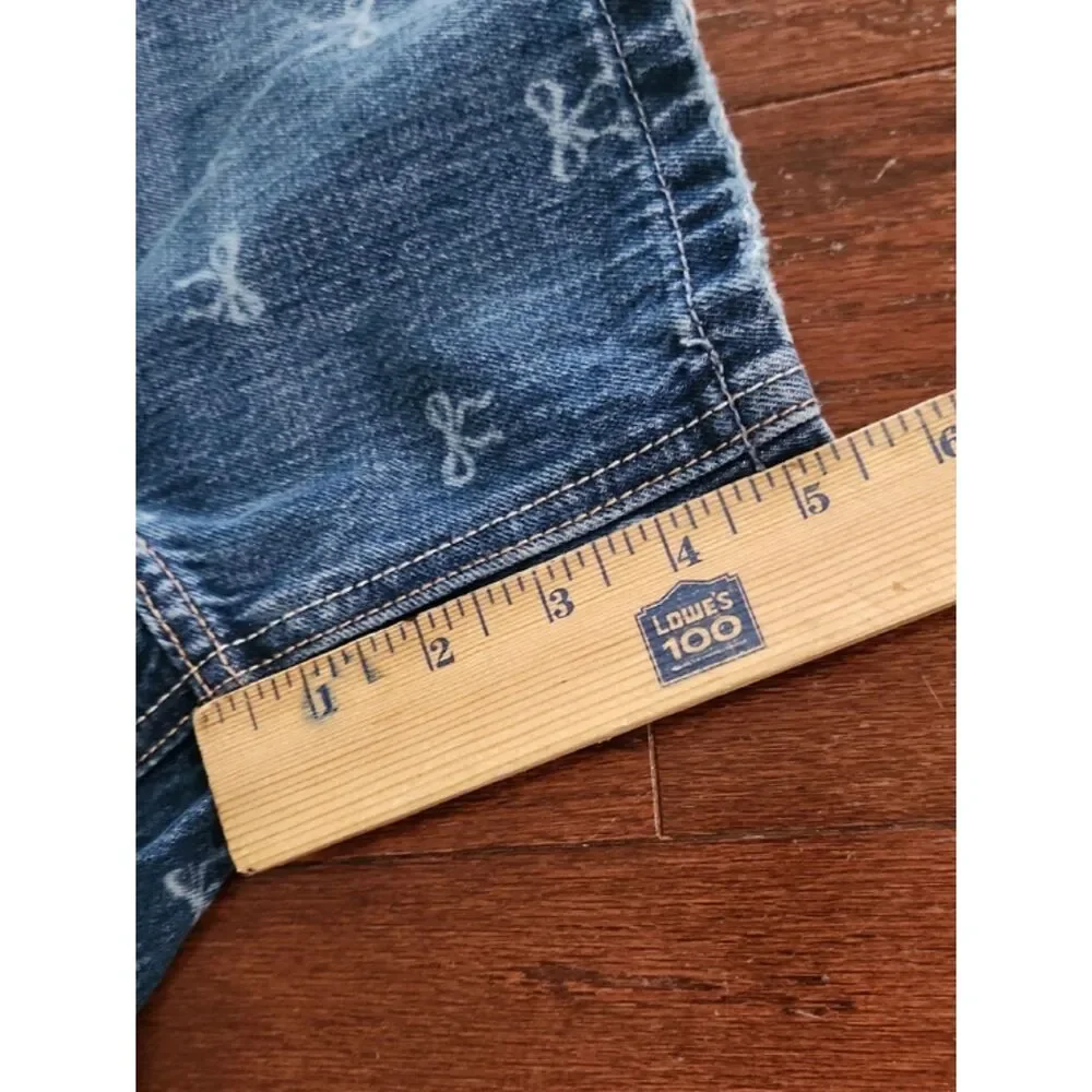 NWT Hollister Low Rise Baggy Denim Shorts, Bow, Medium Wash, Size 27/4